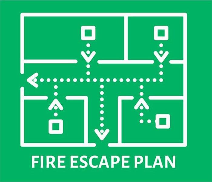 Green map showing escape route