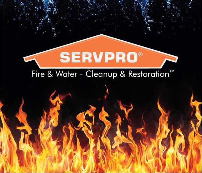 Fire Flames with SERVPRO logo.